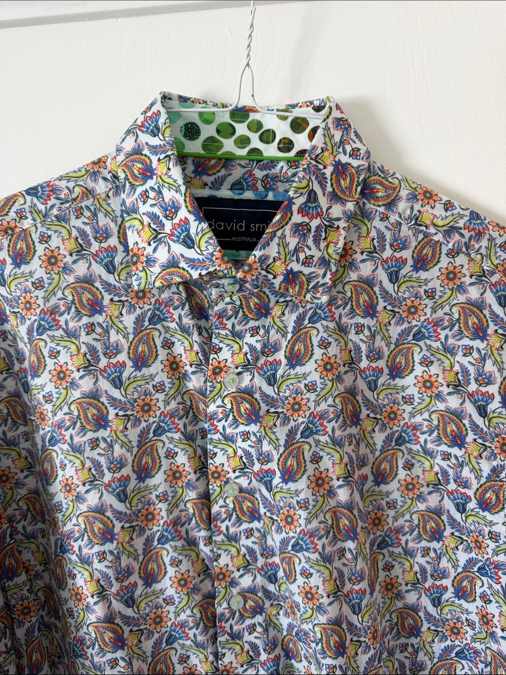 White Paisley Floral Button-Down Shirt